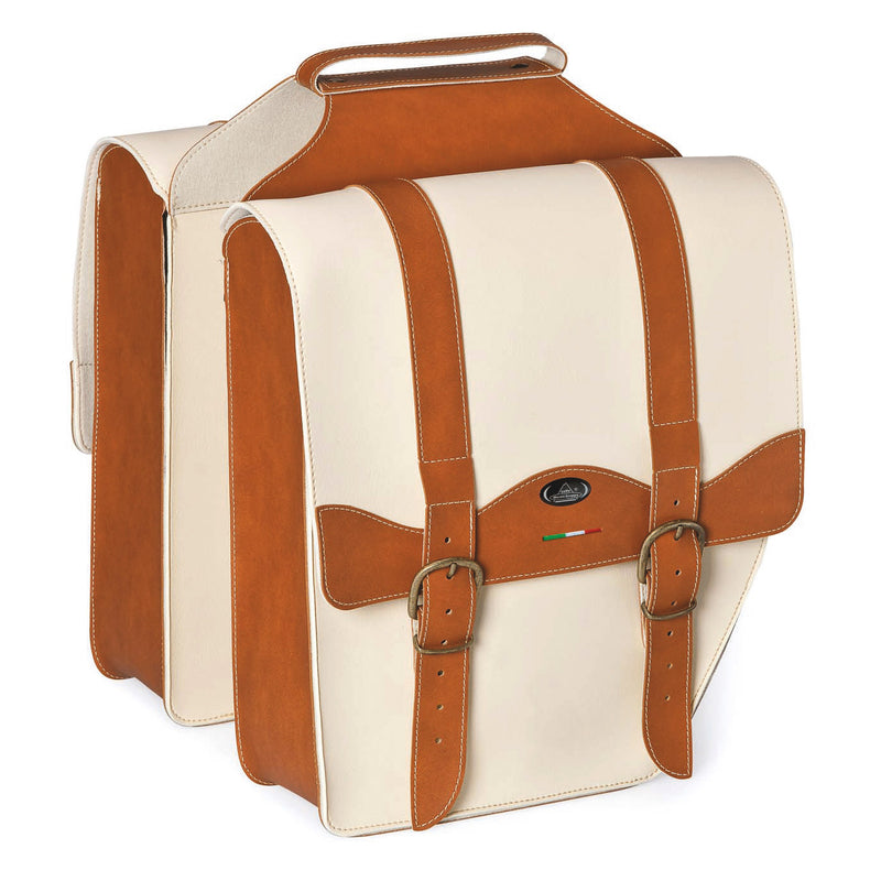 Load image into Gallery viewer, Selle monte grappa monte grappa dubbele tas 17l cruiser vintage cognac cream
