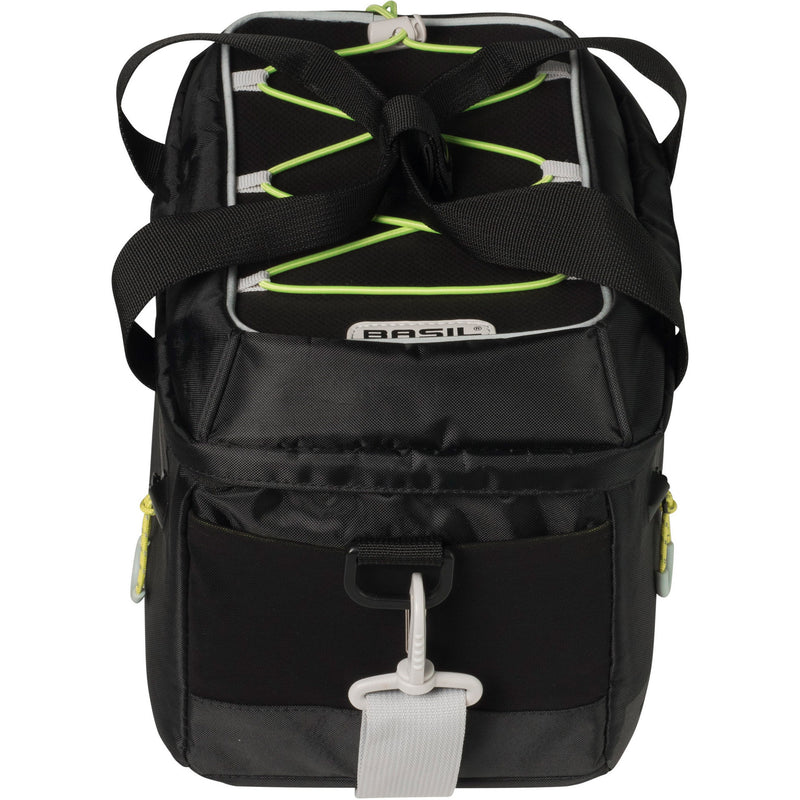 Afbeelding laden in galerijviewer, Basil Miles Trunkbag - Sportieve zwarte bagagedragertas voor sportievelingen - 7L - Zwart Lime
