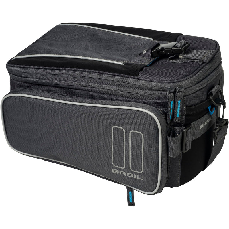 Load image into Gallery viewer, Basil Sport Design Trunkbag - Grijze fietsbagagedragertas, 7-15L, waterafstotend, voor reguliere fiets en e-bike
