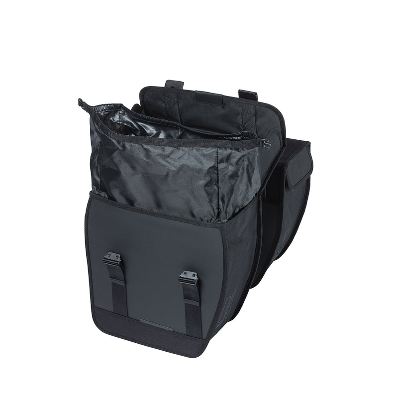Load image into Gallery viewer, Basil Tour dubbele fietstas 35L zwart
