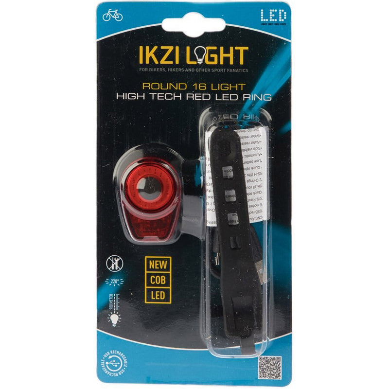 Load image into Gallery viewer, Ikzi light achterlicht round16 met rode cob led-ring usb
