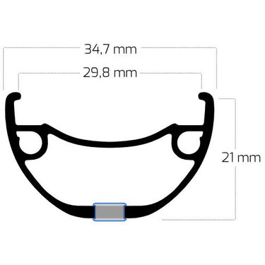 Ryde velg rival 30 28 622 32g 14g disc alu zwart