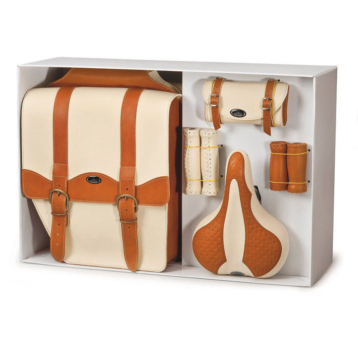 Load image into Gallery viewer, Monte grappa set vintage smg 4-delig leer cream honey
