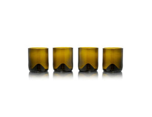 Rebottled glazen - short tumbler - 4-pack - olive