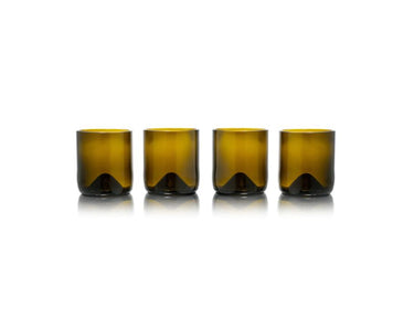 Rebottled glazen - short tumbler - 4-pack - olive