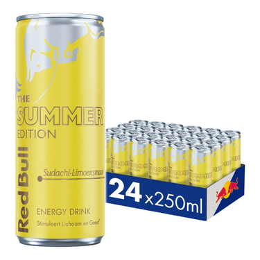 Red bull summer edition sudachi-limoensmaak blik (24x 250ml)