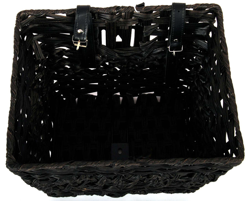 Load image into Gallery viewer, Volare Gevlochten Rieten Fietsmand - Klein - Zwart
