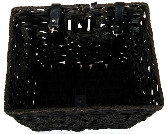 Volare Gevlochten Rieten Fietsmand - Klein - Zwart