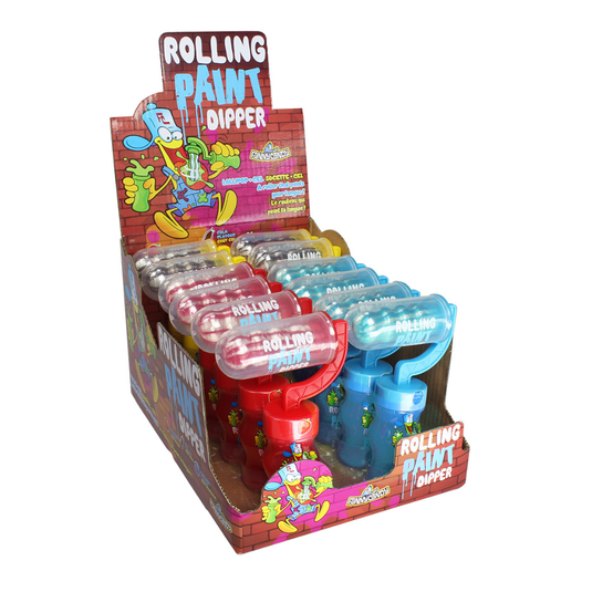 Funny candy rolling paint dipper pop (12 stuks)