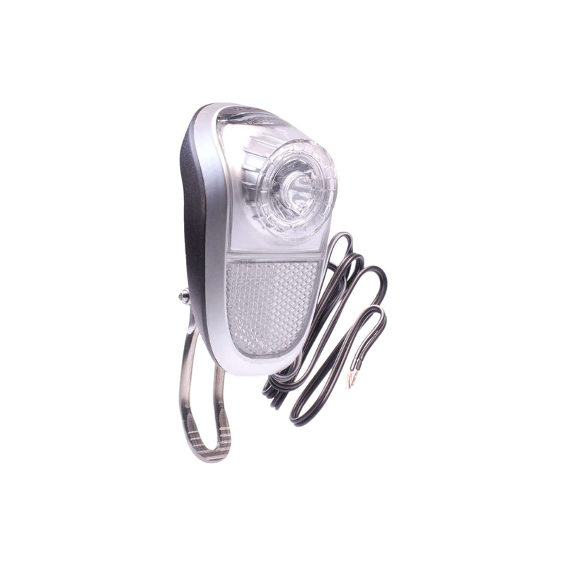 Load image into Gallery viewer, Simson voorvorkkoplamp LED zwart naafdynamo op kaart
