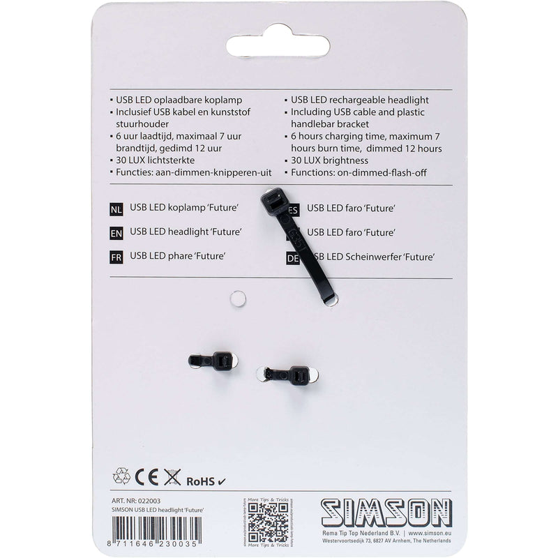 Load image into Gallery viewer, koplamp Future USB led oplaadbaar zwart
