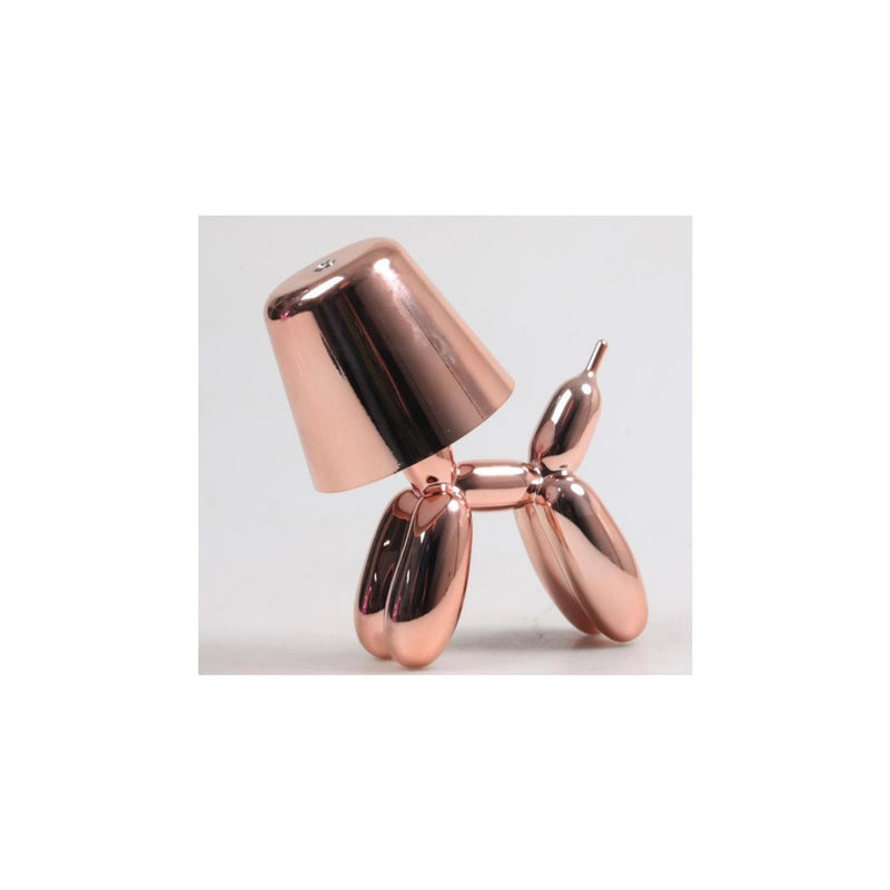 Cargue la imagen en el visor de la galería, Stoobz design led tafellamp ballon hond verzilverd rose goud 16x10x18cm
