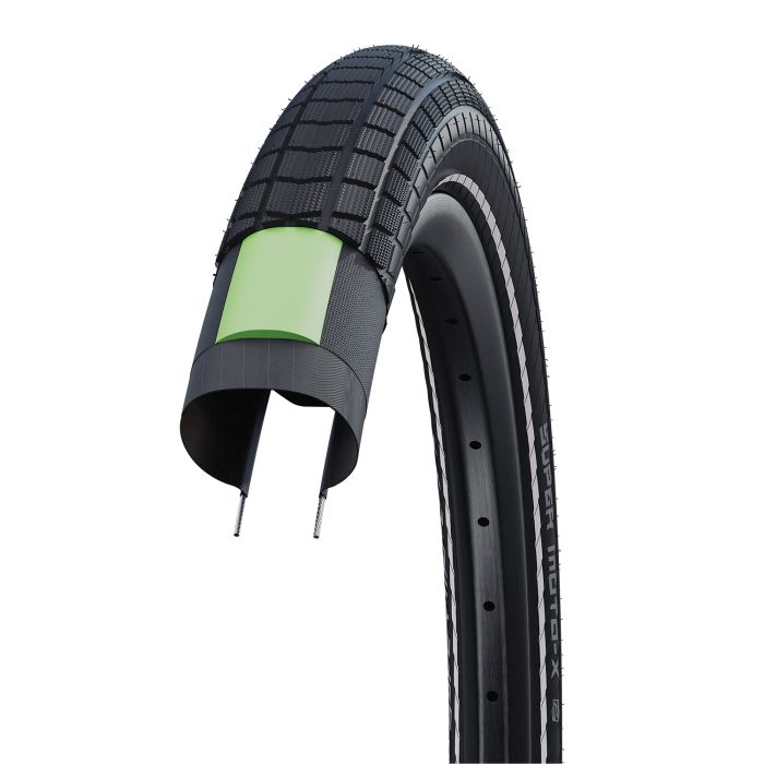 Afbeelding laden in galerijviewer, Schwalbe super moto-x - wired - addix - dd - greenguard - 26x2.40 - black + reflex
