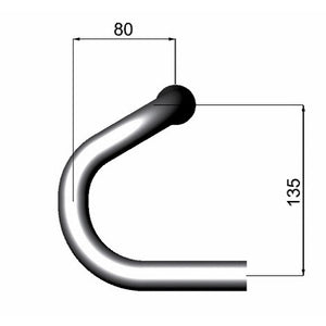 Deda stuur speciale 26mm 44cm polish zilver