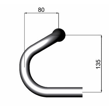 Deda stuur speciale 26mm 44cm polish zilver