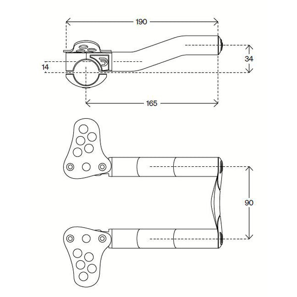 DEDA Opzetstuur Metalblast aluminium zwart 31.7 170mm