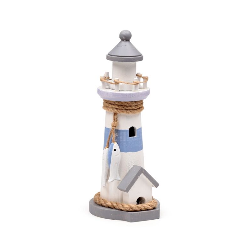 Load image into Gallery viewer, Strandsouvenir - vuurtoren wit vis
