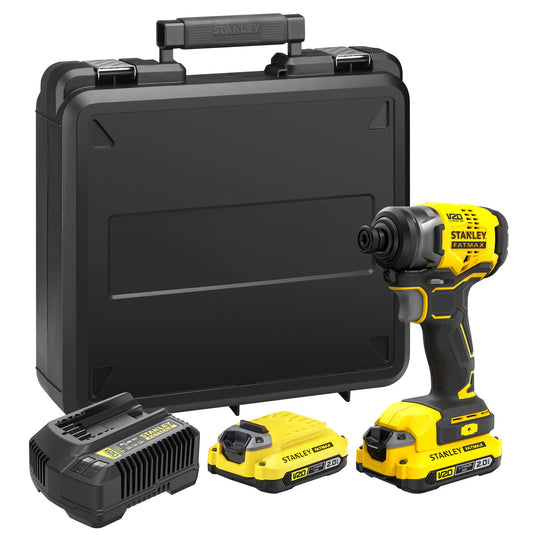 Stanley fatmax sfmcf810d2k v20 18v accu slagschroevendraaier | 2x 2.0ah en lader - sfmcf810d2k-qw