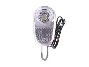 Simson voorvorkkoplamp LED zwart naafdynamo op kaart