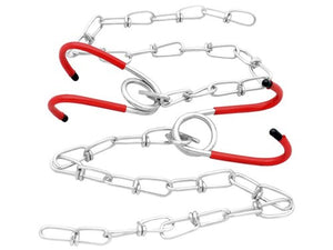 ophangkettingen met haken rood zilver 2 stuks