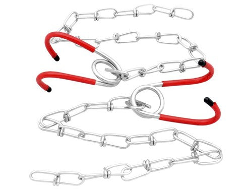Chargez l'image dans la visionneuse de la galerie, ophangkettingen met haken rood zilver 2 stuks
