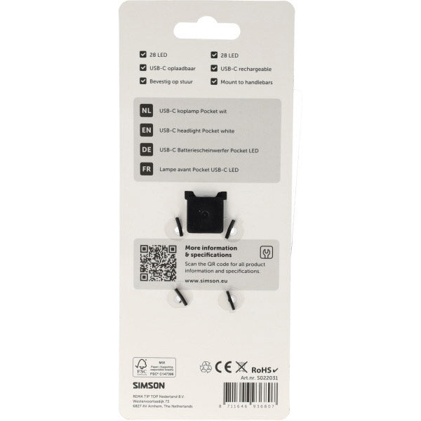 Afbeelding laden in galerijviewer, Simson usb-c led lamp pocket wit
