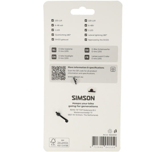 Simson koplamp aurora e-line 120s
