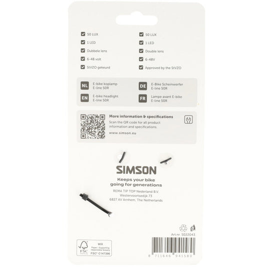 Simson koplamp aurora e-line 50r