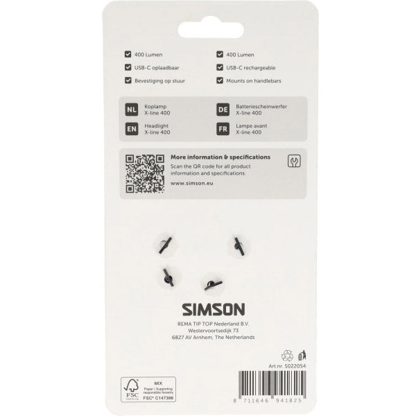 Chargez l'image dans la visionneuse de la galerie, Simson koplamp aurora x-line 400 - usb-c oplaadbaar
