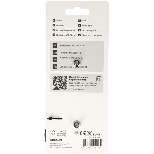 Load image into Gallery viewer, Simson aurora achterlicht e-line e150c-bt
