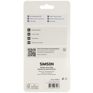 Simson versnelling binnenkabel derailleur rvs