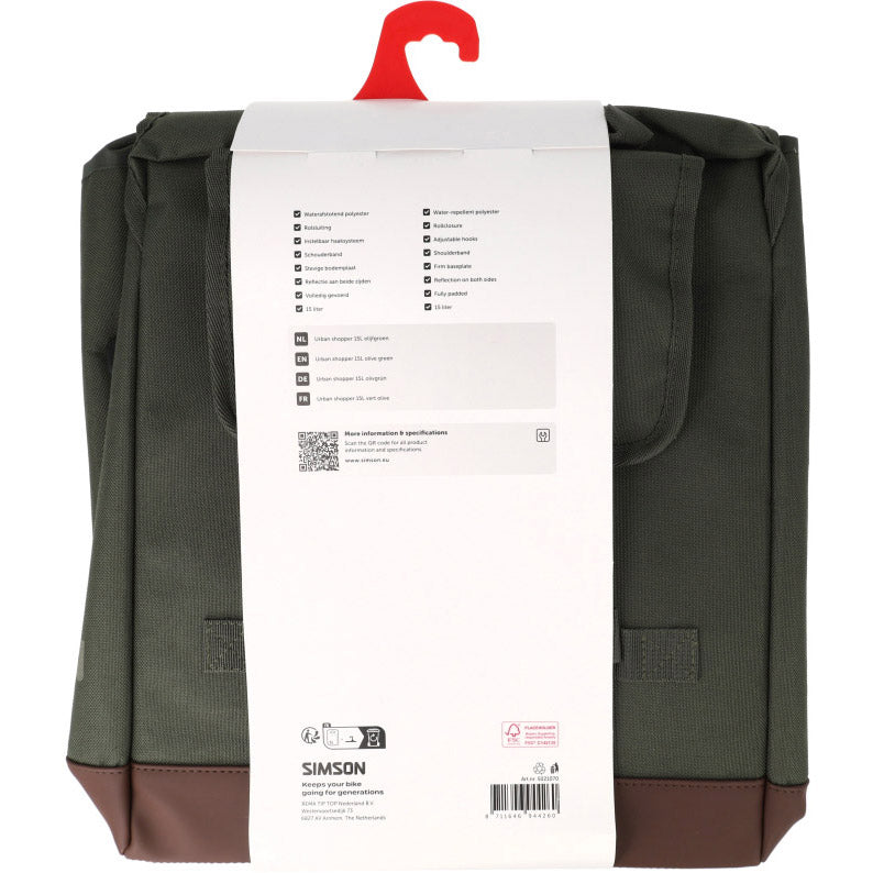Afbeelding laden in galerijviewer, Rema tip top nederland b.v. tas simson urban enkel | olijfgroen | 15l
