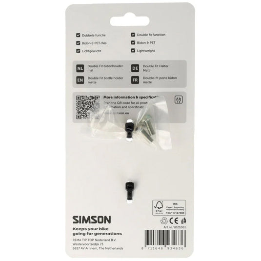 Simson fles- en bidonhouder double fit mat zwart