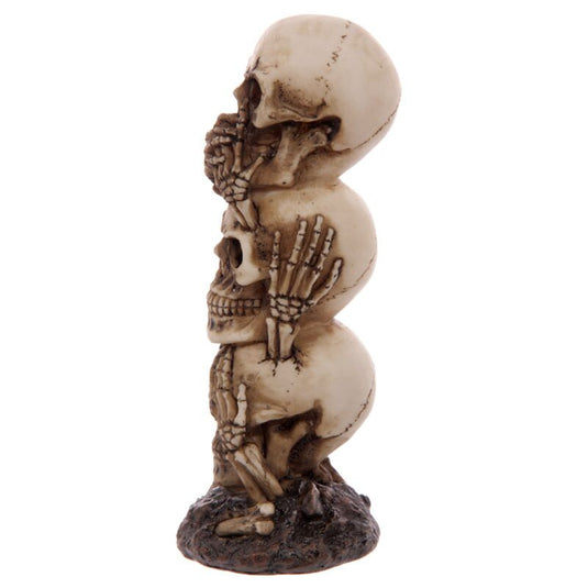 Hoor geen kwaad schedel totem woonaccessoire
