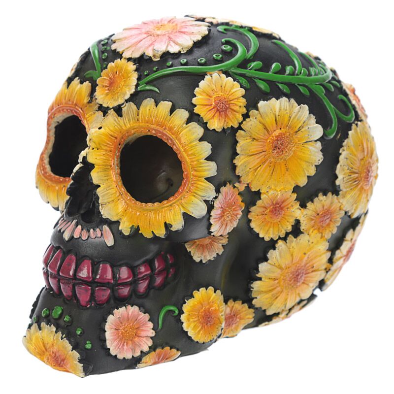 Load image into Gallery viewer, Dia de los muertos mexicaans doodshoofd madeliefjes woonaccessoire
