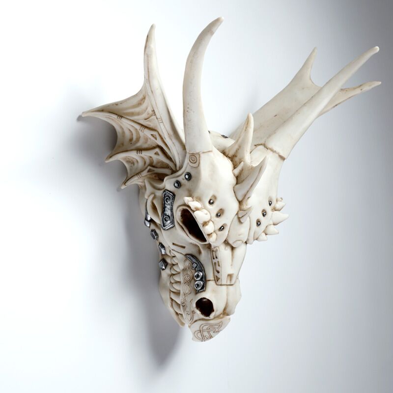 Load image into Gallery viewer, Drakenschedel decoratie metallic woonaccessoire
