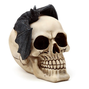 Schedel hoofd met vleermuis woonaccessoire