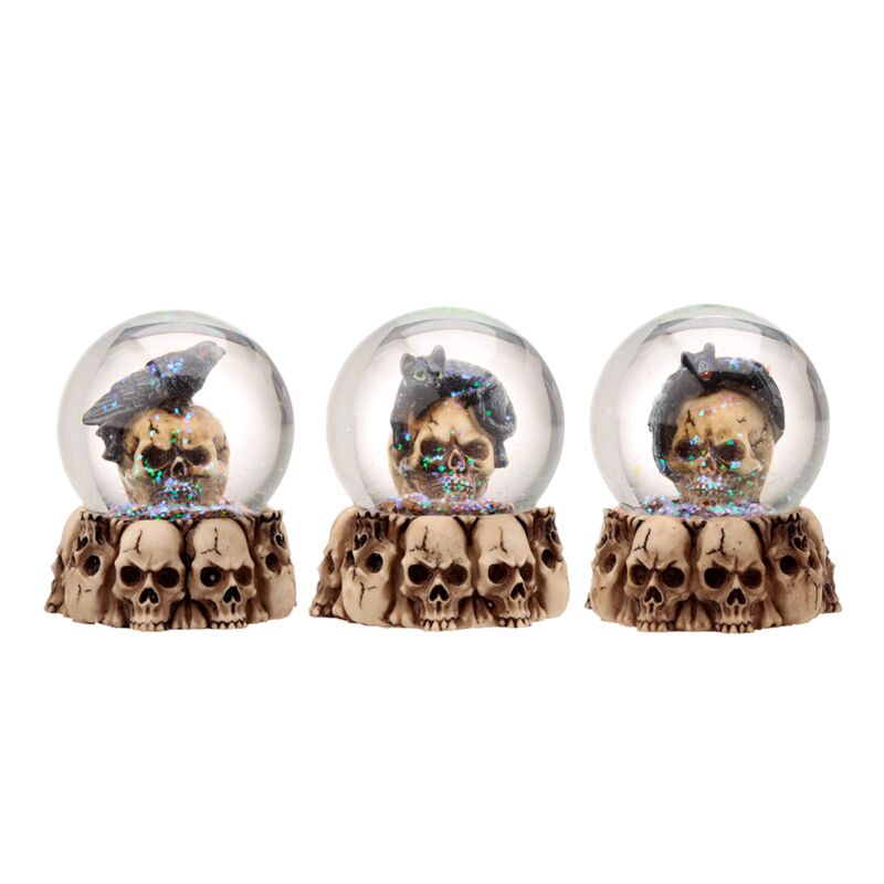 Load image into Gallery viewer, Schedel sneeuwbol met dieren woonaccessoire
