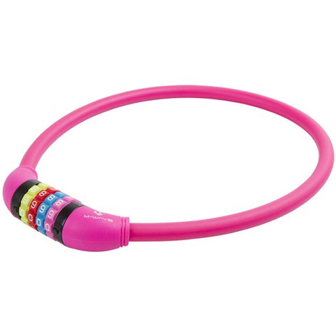 M-wave cijfer-kabelslot silicone roze 65cm12mm