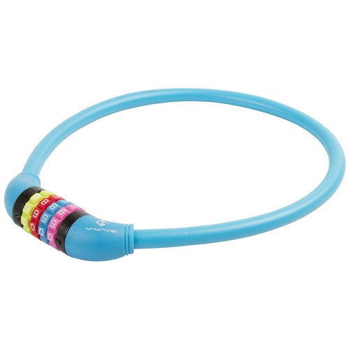 Afbeelding laden in galerijviewer, M-wave cijfer-kabelslot silicone blauw 65cm12mm
