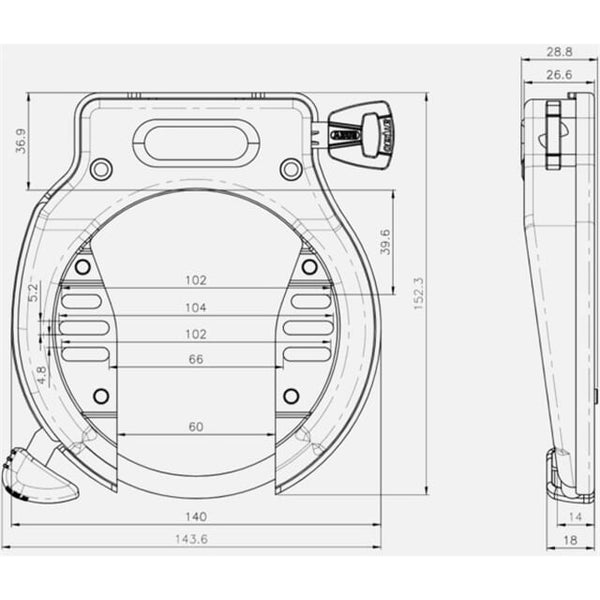 Abus ringslot Amparo slot 4650S R ART** (werkplaatsverpakking). Security level 9