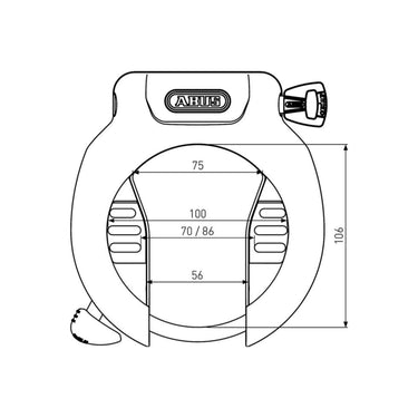 Abus fietsslot ringslot - pro amparo 4750s (werkplaatsverpakking) - security level 9 - art 2 - geschikt voor elektrische fietsen en stadsfietsen