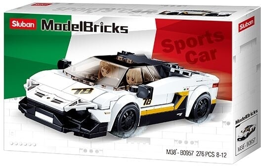 Load image into Gallery viewer, Sluban modelbricks italiaanse supercar wit (m38-b0957)
