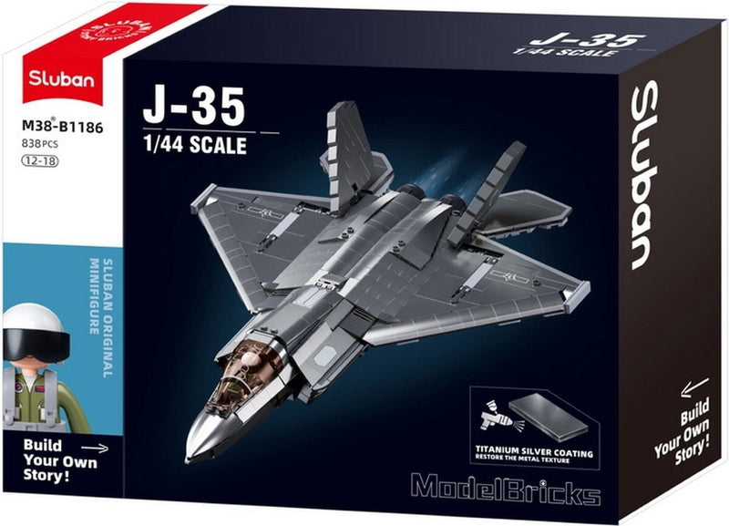 Load image into Gallery viewer, Sluban j-35s stealth aircraft metal coating version (m38-b1186)
