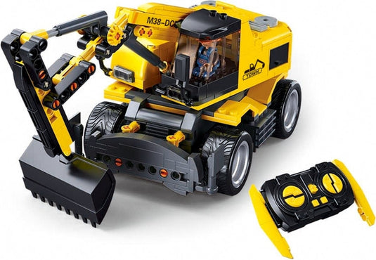 Sluban powerbricks e7 graafmachine op wielen rc graafvoertuig bouwspeelgoed – constructiespeelgoed – bouwdoos met 353 bouwstenen – m38-b1155 vanaf 8 jaar