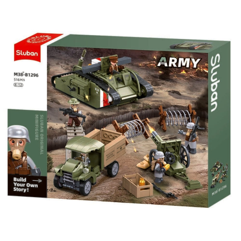 Load image into Gallery viewer, Sluban army aanvallende tank wwii - mark vs (m38-b1296)
