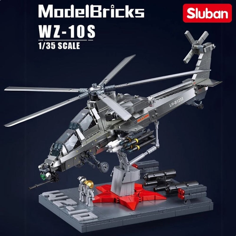Load image into Gallery viewer, Sluban modelbricks gevechtshelikopter wz-10s 1 35 (m38-b1233)
