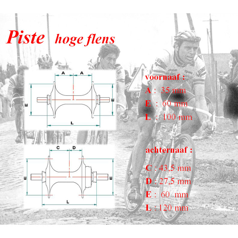 Load image into Gallery viewer, Miche naafset pista v+a 32g met hoge-flens zwart
