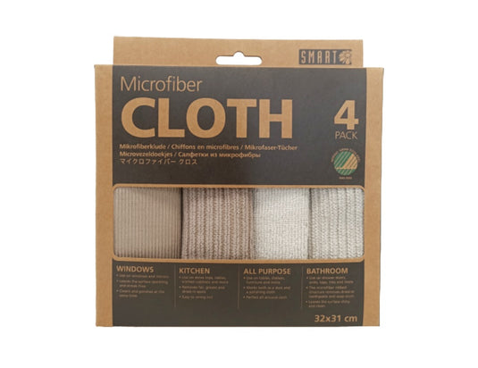 Smart microvezel schoonmaakdoekjes - grijs beige - 4st