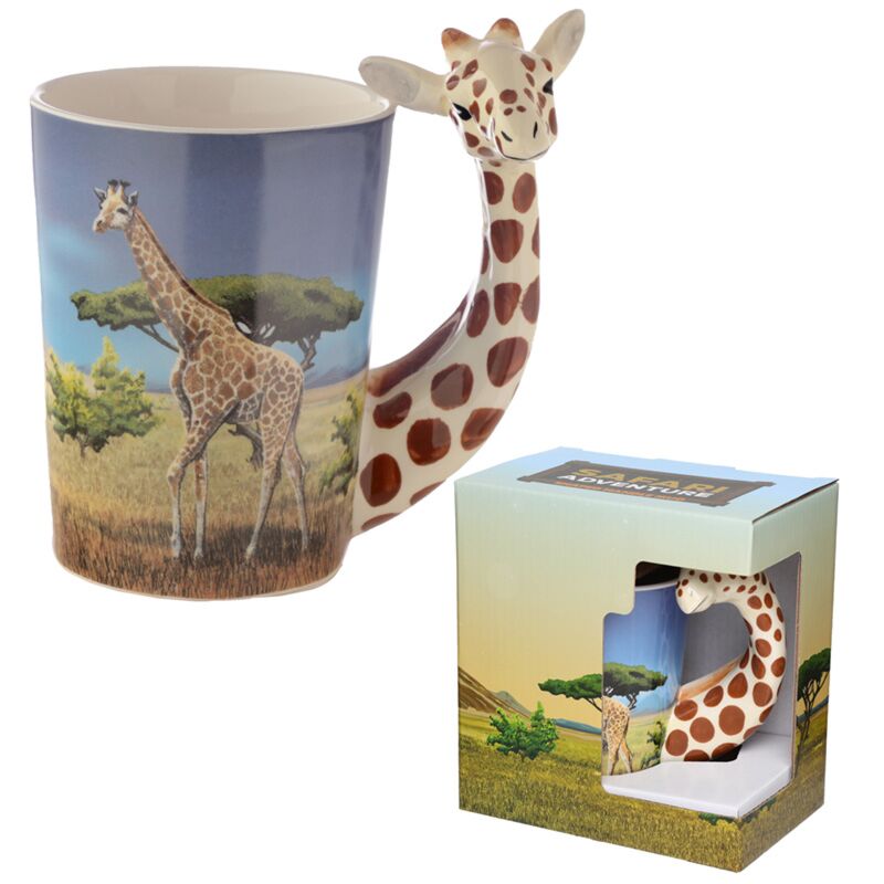 Load image into Gallery viewer, Giraffe - gevormd handvat keramiek mok
